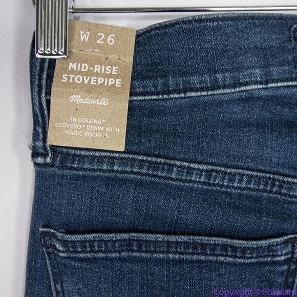 NEW Madewell Mid-Rise Stovepipe‎ Jeans in Dahill Wash, 26 - Picture 11 of 16